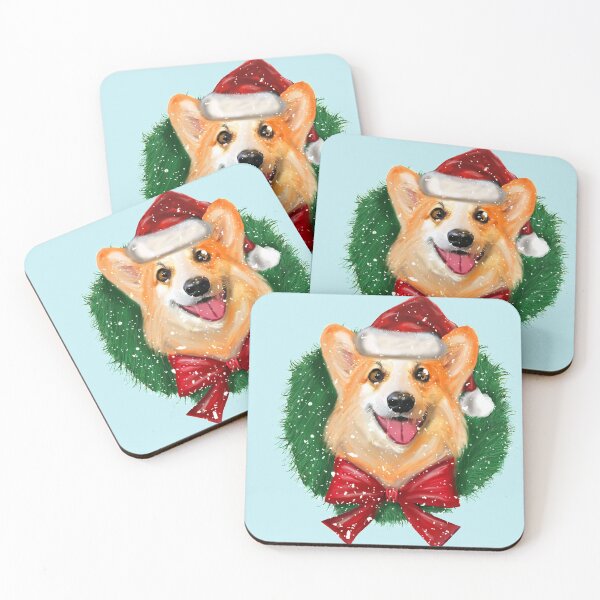 Item preview, Corgi Xmas portrait hand drawn  designed and sold by PetArt  ⭐⭐⭐⭐⭐.