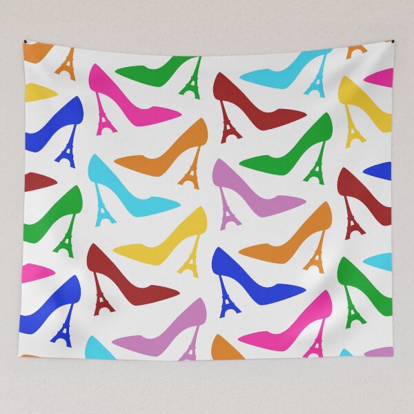 Item preview, Colorful Paris shoes pattern  designed and sold by Aura-E.