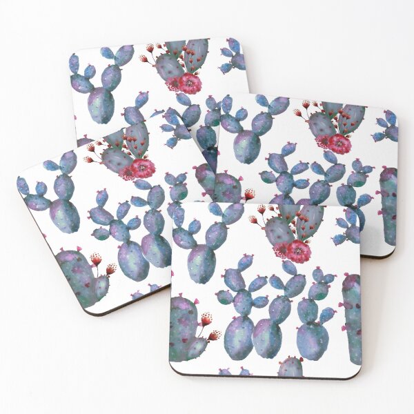 Item preview, Cactus Rumba - Cactus in Watercolor Blue-Purple on White  designed and sold by Cheryl Graham.