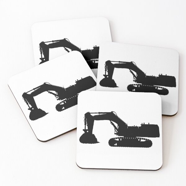 Item preview, Hydraulic crawler excavator Cat 6015B with large loading shovel. Large construction machine backhoe loader, excavator. Isolated realistic silhouette. designed and sold by Marcin Adrian.
