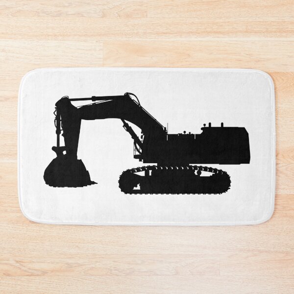 Item preview, Hydraulic crawler excavator Cat 6015B with large loading shovel. Large construction machine backhoe loader, excavator. Isolated realistic silhouette. designed and sold by Marcin Adrian.