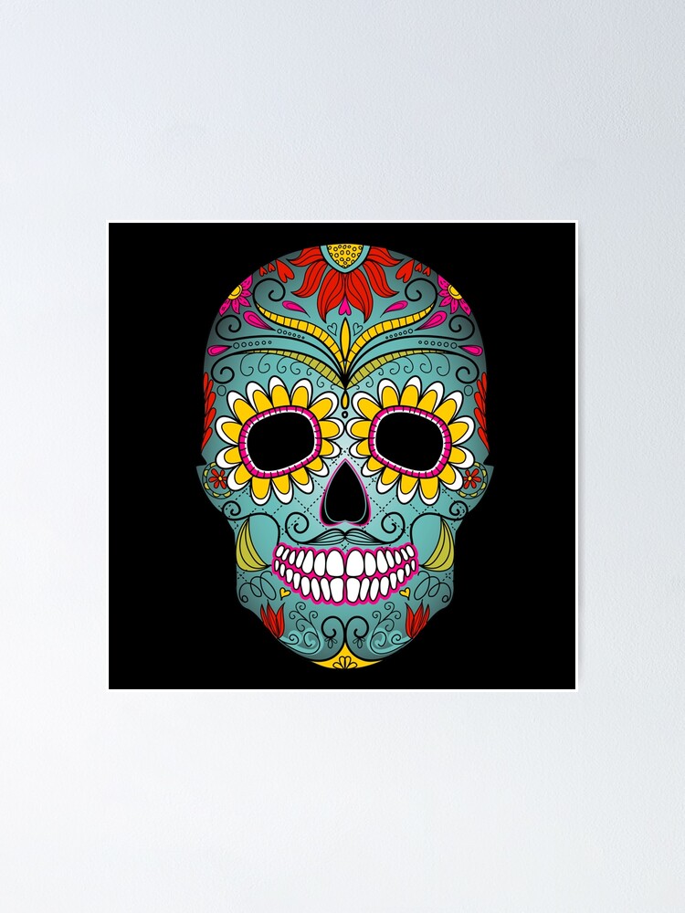 Hand painted Day of the Dead Skeleton buying Ombre