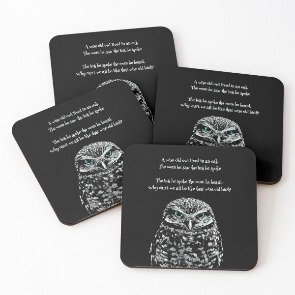 Item preview, Wise owl words - white designed and sold by HeckaDoodleDo.