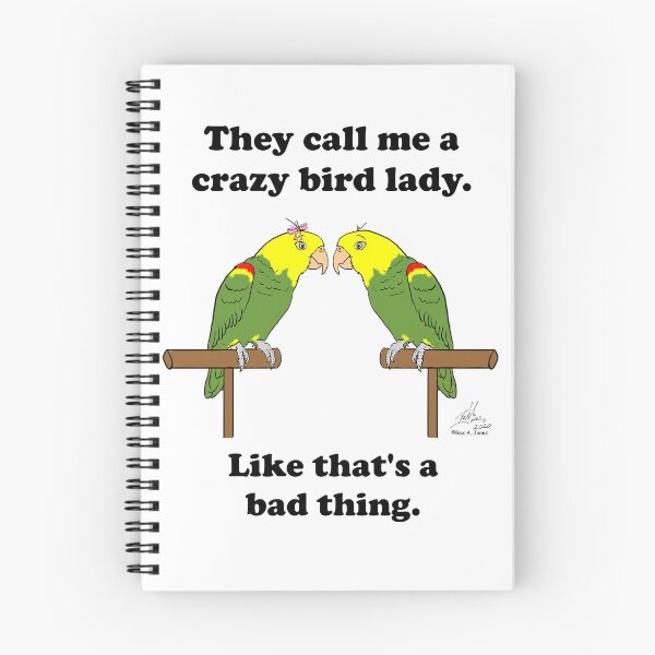 Item preview, Crazy Bird Lady con doble amazona de cabeza amarilla designed and sold by Laughing Parrot Studio.