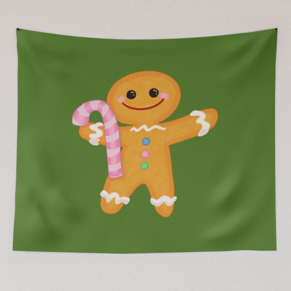 Item preview, Gingerbread Man (Green Background) designed and sold by rachelleybell.