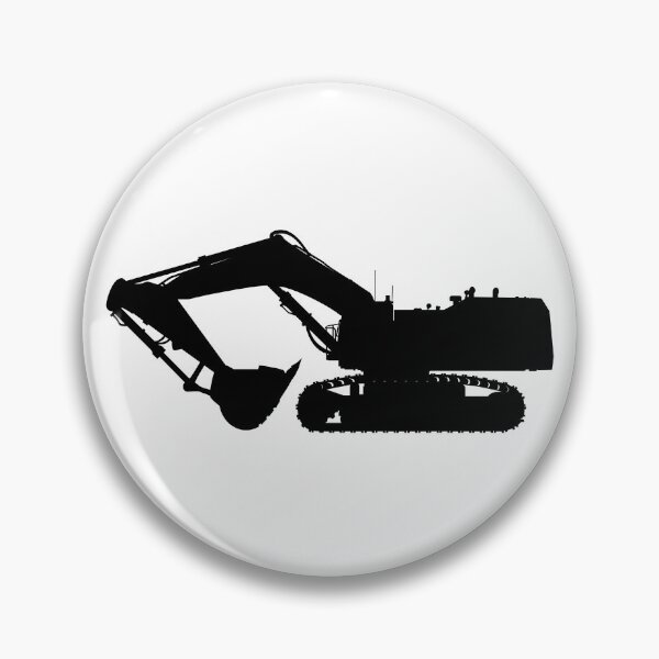 Item preview, Hydraulic crawler excavator Cat 6015B with large loading shovel. Large construction machine backhoe loader, excavator. Isolated realistic silhouette. designed and sold by Marcin Adrian.