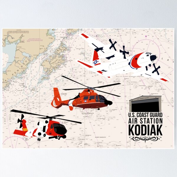 Chart Art - Coast Guard Air Station Kodiak Poster