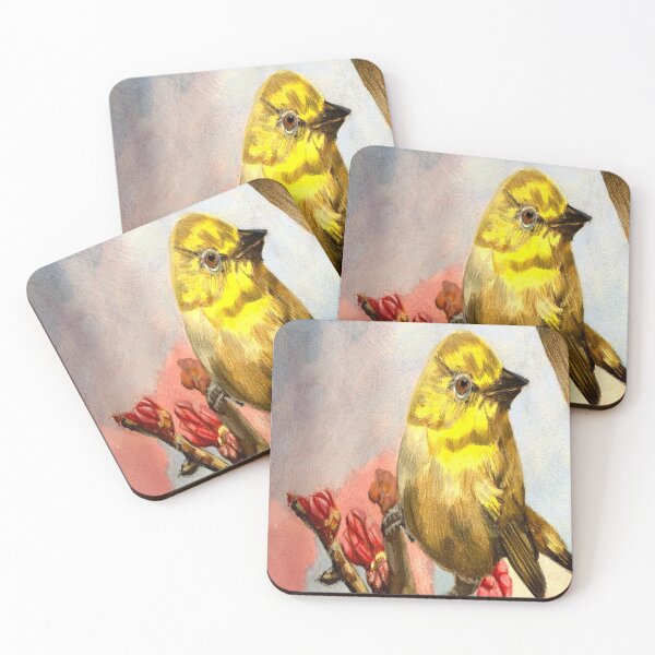 Item preview, Yellow Bird in tree with Pink Flowers designed and sold by Lynn Harriet.