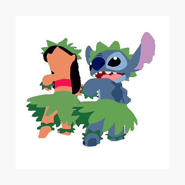 L Mina Fotogr Fica Dibujo Lilo Y Stich Bailando Con Faldas De Plantas