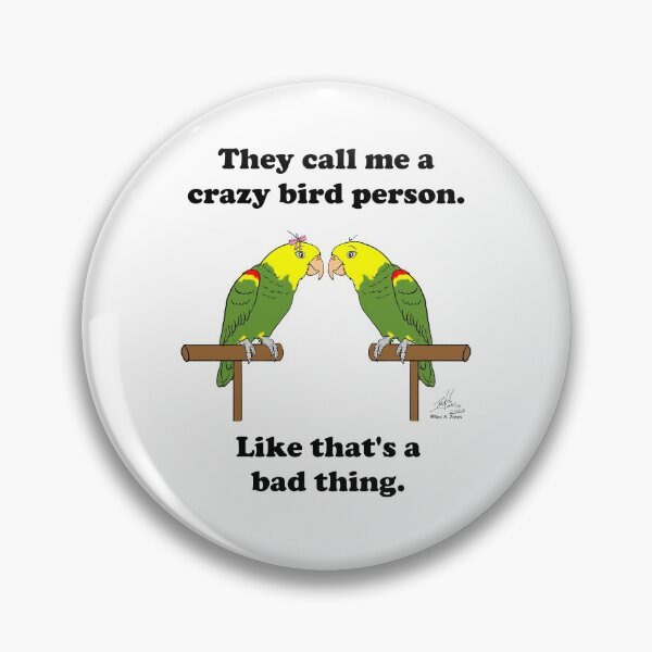 Item preview, Crazy Bird person with double yellow-headed amazon designed and sold by Laughing Parrot Studio.