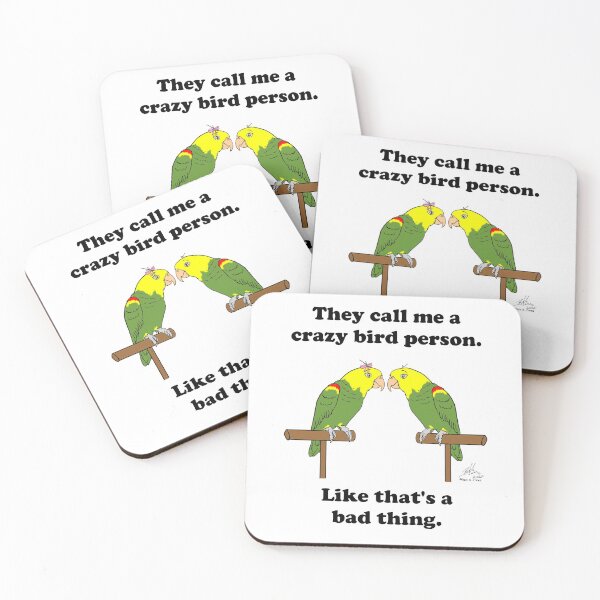 Item preview, Crazy Bird person with double yellow-headed amazon designed and sold by Laughing Parrot Studio.