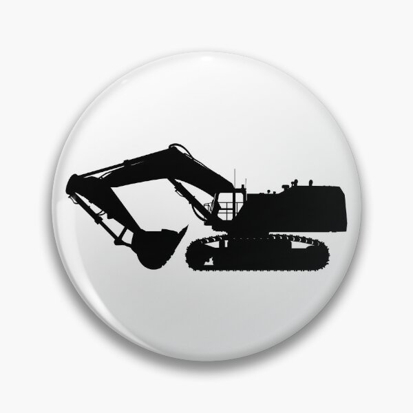 Item preview, Hydraulic crawler excavator Cat 6015B with large loading shovel. Large construction machine backhoe loader, excavator. Isolated realistic silhouette. designed and sold by Marcin Adrian.
