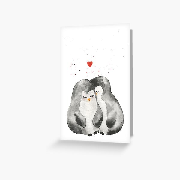 Pinguinliebe Grußkarte