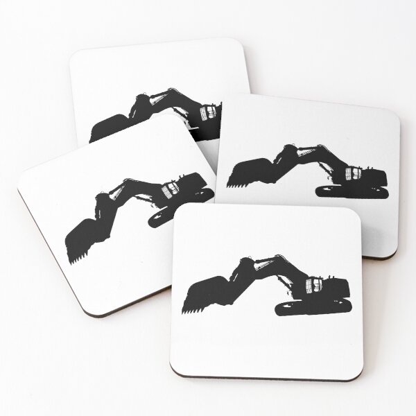 Item preview, Hydraulic crawler excavator Cat 6015B with large loading shovel. Large construction machine backhoe loader, excavator. Isolated realistic silhouette. designed and sold by Marcin Adrian.