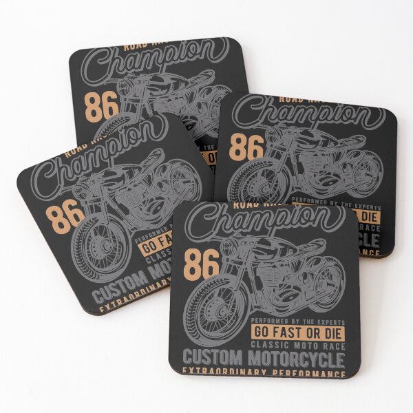 Item preview, Motorcycle Road Race Champion Custom Vintage Retro designed and sold by Two Left Hands Design.