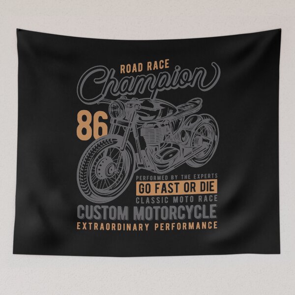 Item preview, Motorcycle Road Race Champion Custom Vintage Retro designed and sold by Two Left Hands Design.