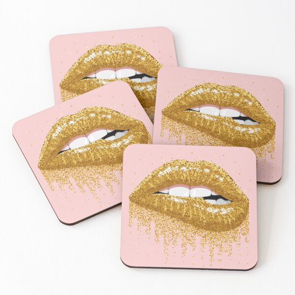 Item preview, Gold Glitter Lips designed and sold by ashleycmather.