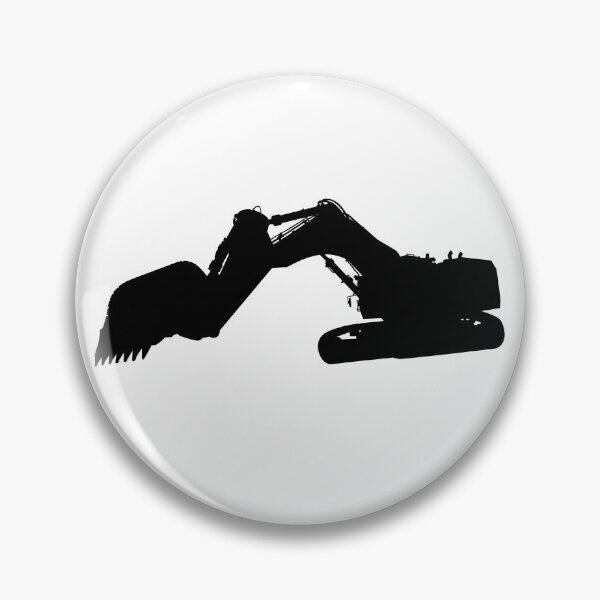 Item preview, Hydraulic crawler excavator Cat 6015B with large loading shovel. Large construction machine backhoe loader, excavator. Isolated realistic silhouette. designed and sold by Marcin Adrian.