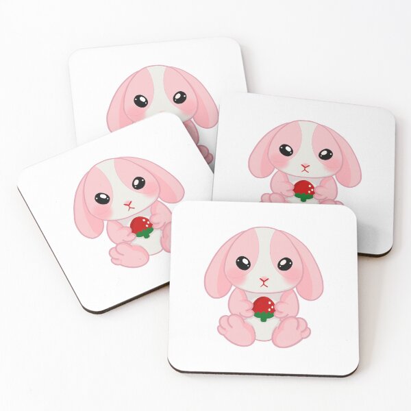 Item preview, Strawberry bunny loppy kawaii chibi rabbit sticker designed and sold by Moriyama.