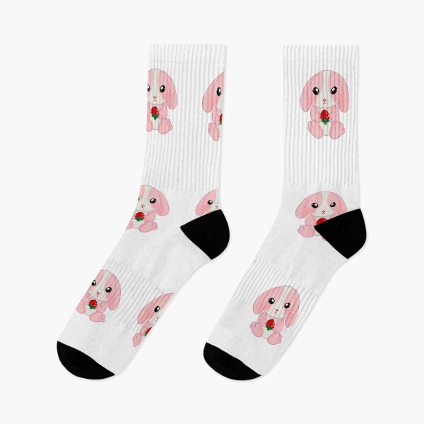 Item preview, Strawberry bunny loppy kawaii chibi rabbit sticker designed and sold by Moriyama.