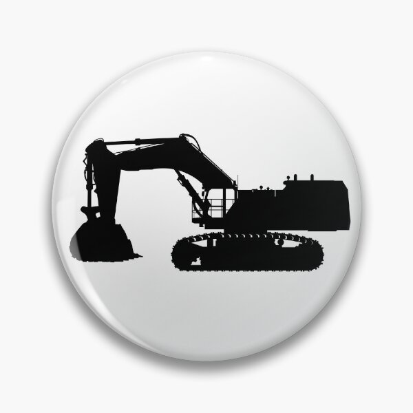 Item preview, Hydraulic crawler excavator Cat 6015B with large loading shovel. Large construction machine backhoe loader, excavator. Isolated realistic silhouette. designed and sold by Marcin Adrian.