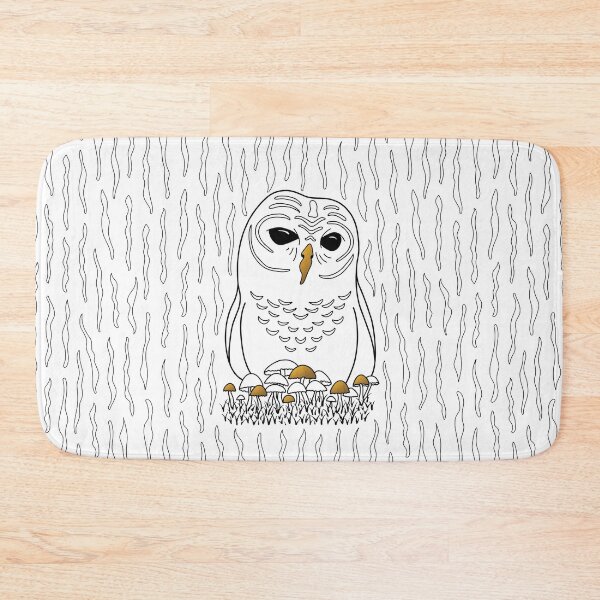 Item preview, Adorable cute owl in black and white with gold details, wild woodland bird designed and sold by Twist Design.