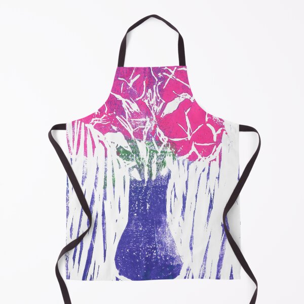 Item preview, Pink Flowers in Purple Vase Ink Block Print designed and sold by BigAl3D.