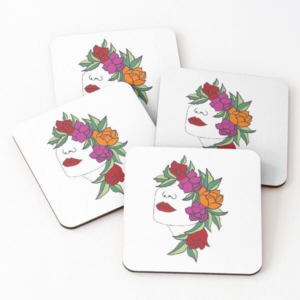Item preview, Woman head flowers leaves art kind portrait floral designed and sold by JeyPiArtDesign.