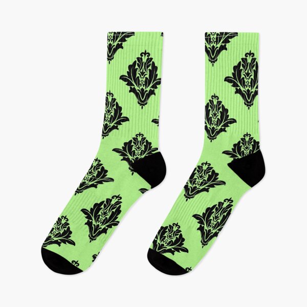Item preview, Retro Vintage  Black Mint Green Floral Damask designed and sold by IamTrending.