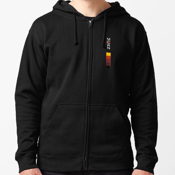 yellow red maroon dark and black color logo Zipped Hoodie