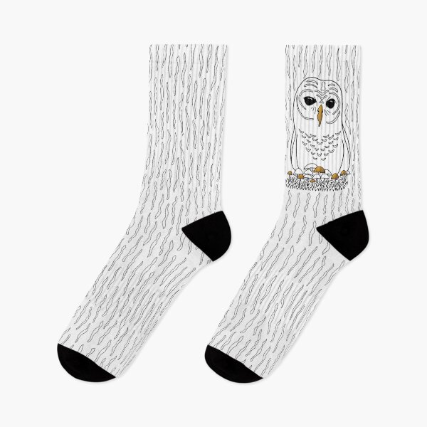 Item preview, Adorable cute owl in black and white with gold details, wild woodland bird designed and sold by Twist Design.