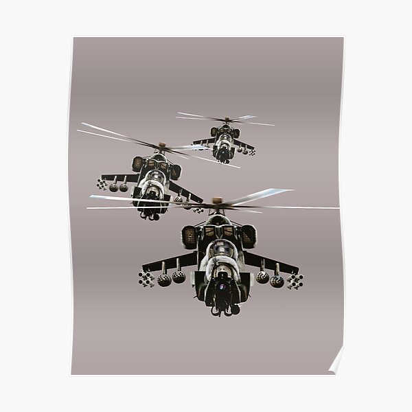MILITARY HELICOPTER HIND MI 24 ARMY POSTER AC256 Poster Print Art A1 A2 A3 