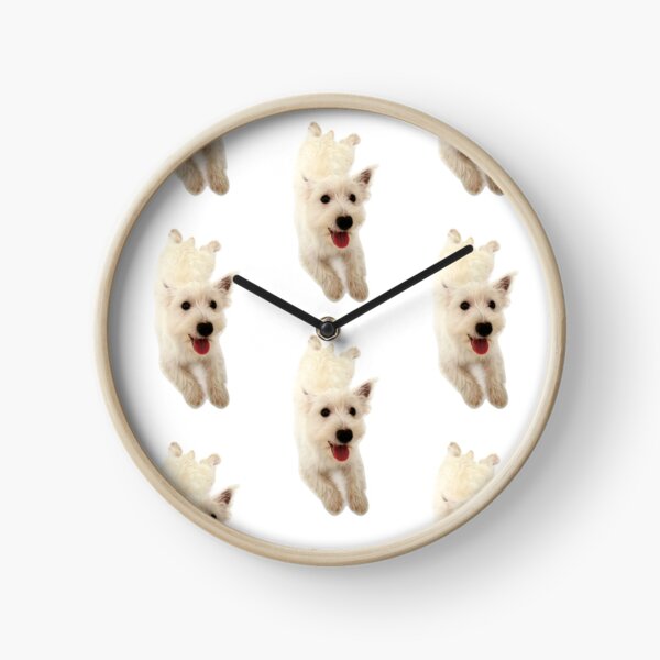 West Highland White Terrier Puppy Smiling Clock
