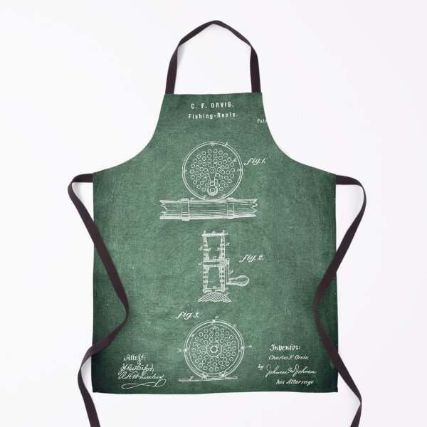 Item preview, Fishing reels 1874 patent green chalkboard designed and sold by InkedArtPrints.