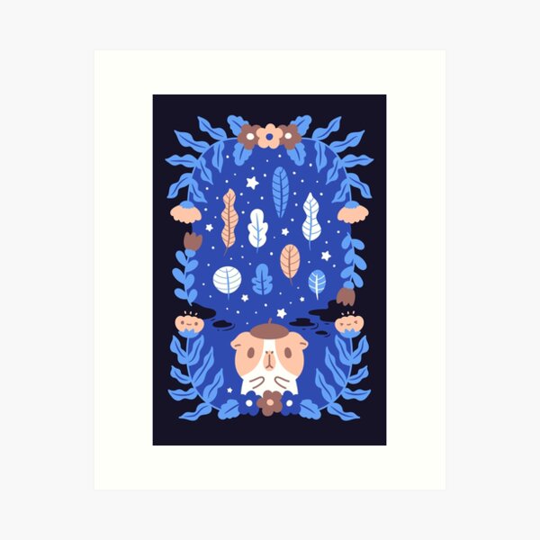 Bubu and Moonch, Limited Color Collection 2022, 001, Black Art Print