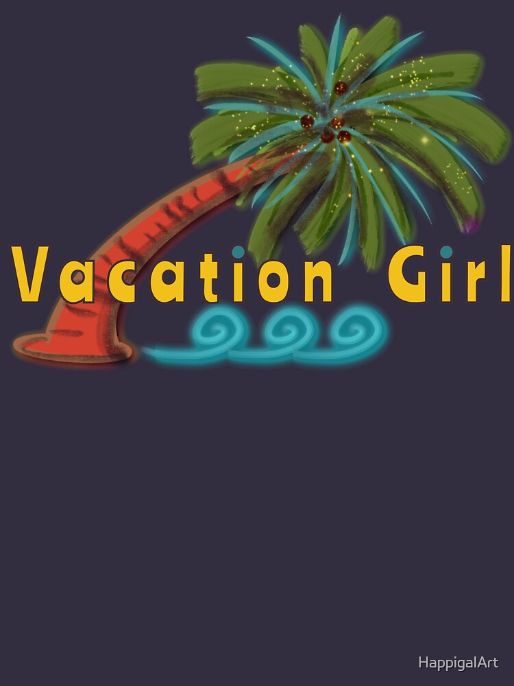 Vacation Girl (Palm Tree) by HappigalArt