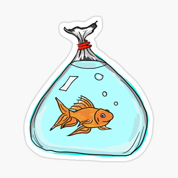 Fish in a Bag Sticker for Sale by Alexandra G