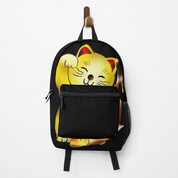Item preview, Right paw gold good luck maneki neko with fish designed and sold by CuisineCat.