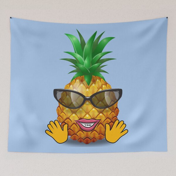 Item preview, pineapple with sunglasses waving designed and sold by DeuterosDigital.