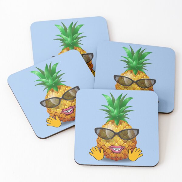 Item preview, pineapple with sunglasses waving designed and sold by DeuterosDigital.