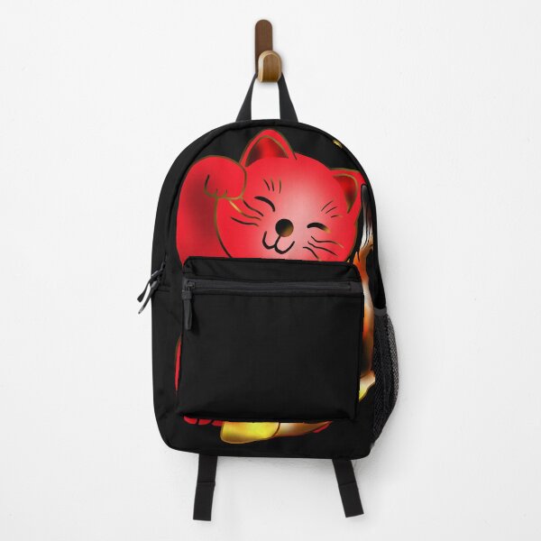 Item preview, Right paw red maneki neko lucky cat with fish designed and sold by CuisineCat.