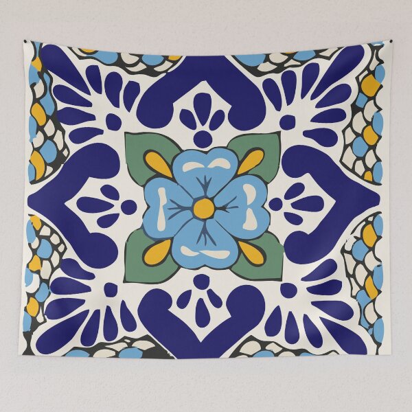 Artikelvorschau, Talavera Blue Fish Scales entworfen und verkauft von Jennifer Geiger Art.