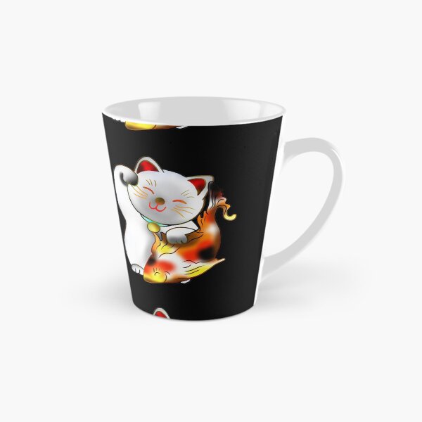 Artikelvorschau, Right paw white good luck maneki neko with fish entworfen und verkauft von CuisineCat.