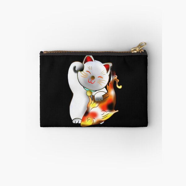Item preview, Right paw white good luck maneki neko with fish designed and sold by CuisineCat.