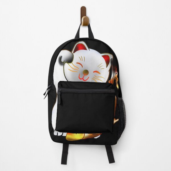 Item preview, Right paw white good luck maneki neko with fish designed and sold by CuisineCat.