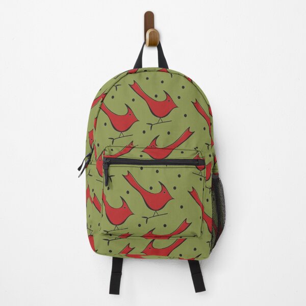 Item preview, Red Cardinals and Dots on Green designed and sold by Cheryl Graham.
