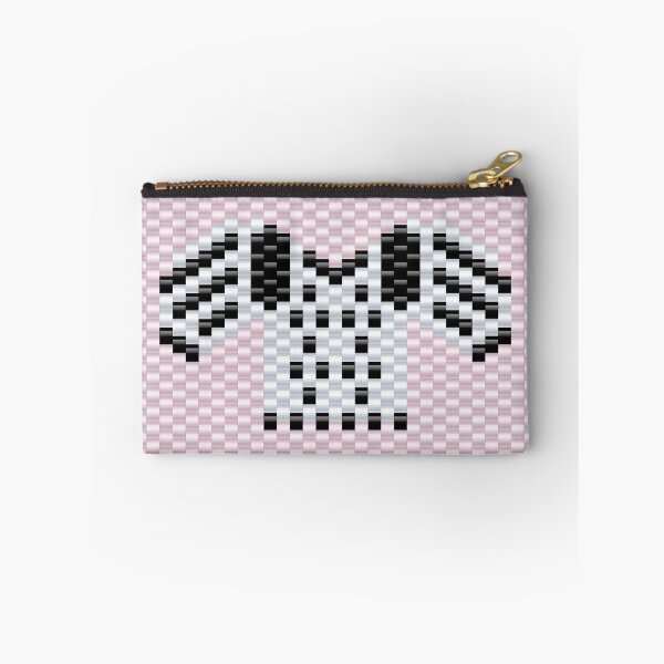 Item preview, Miniature Romanian blouse beaded pattern, Black and White on pink, Transylvanian style designed and sold by folkyouall.