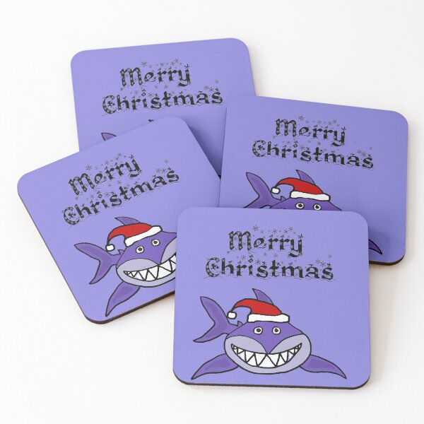 Item preview, Funny Grinning Shark Merry Christmas designed and sold by Nature's Fancy.