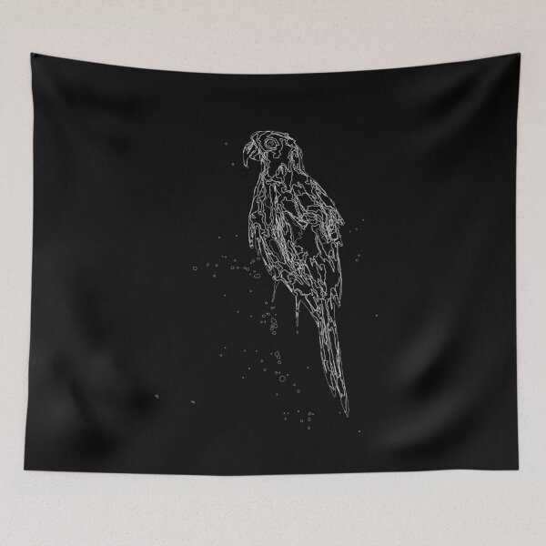Item preview, Blue macaw arara line art white designed and sold by melissemoreira.