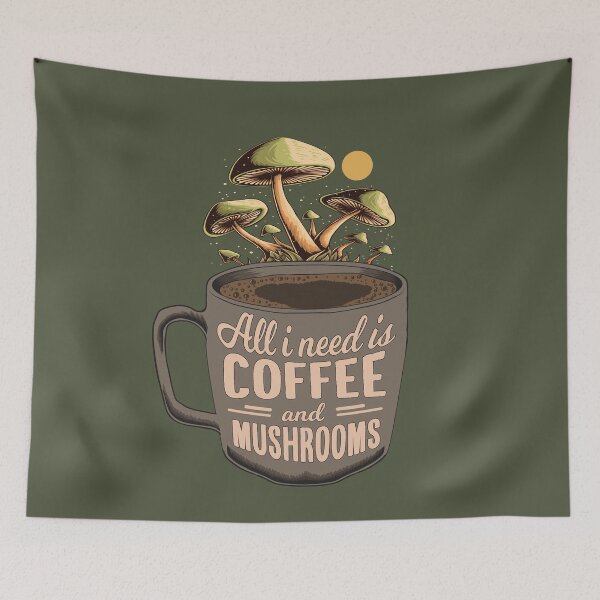 Item preview, Foraging Art: Coffee & Mushroom Hunting Gift designed and sold by MrEddie10.